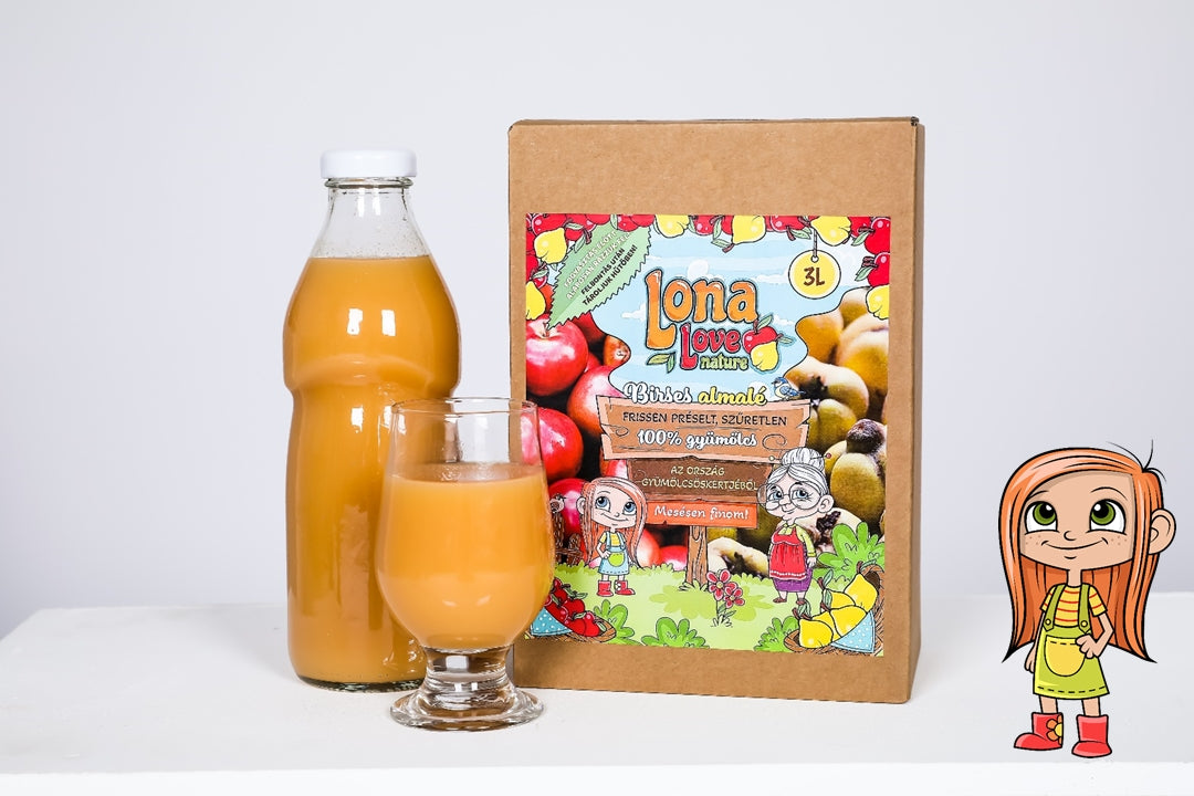 Lona - BIRS - Alma (20-80%) gyümölcslé -3 liter -dobozban