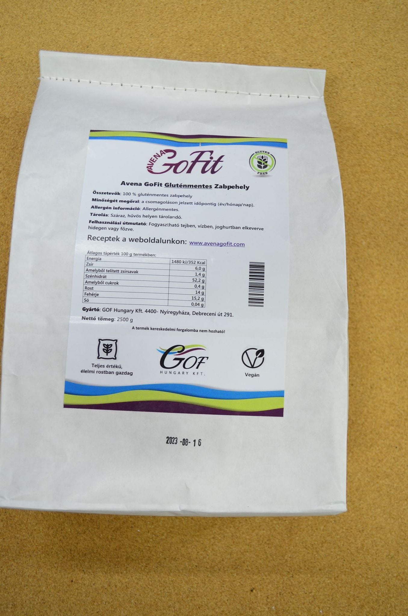 Avena GoFit -GM Zabpehely -2,5 kg