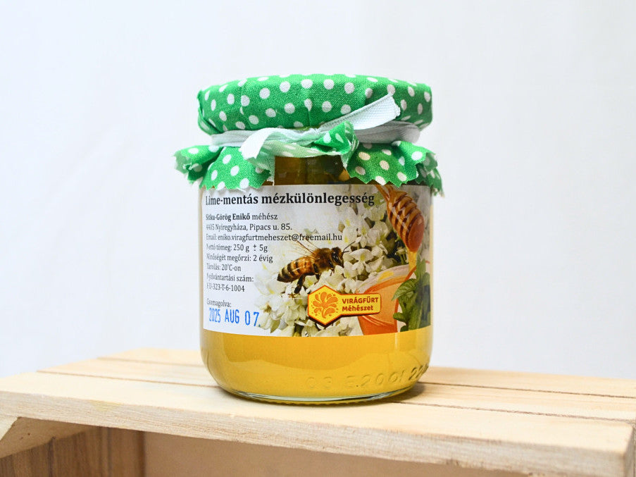 Virágfürt Méhészet -Lime és Menta ízesítésű akácméz -250g