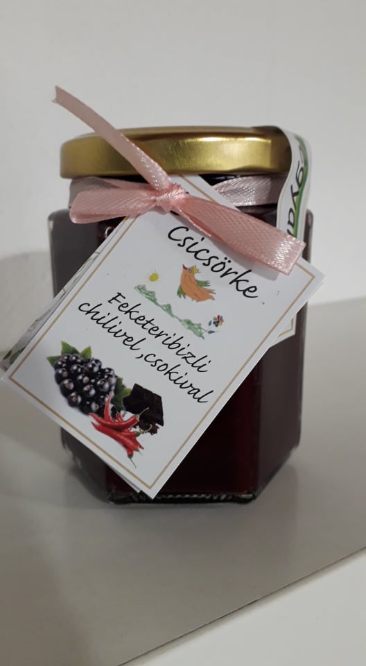 Fekete ribizli lekvár chilivel+csokival -230 g