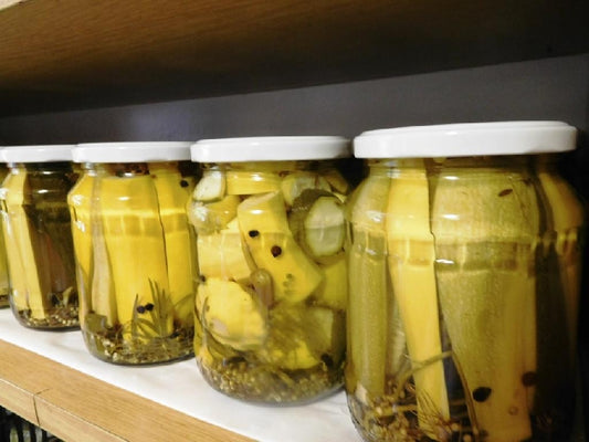 Zöldfűszeres savanyított cukkini ( cukor nélkül )720 ml