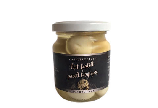 Főtt-füstölt-pácolt fürjtojás -fokhagymás